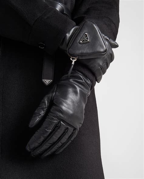 prada red leather gloves|nappa leather gloves.